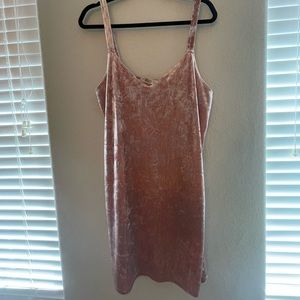 Pink crushed velvet mini dress!
